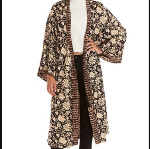 Free People Reversible Luxe Rumi Relaxed Cut Midi Kimono LAST ONE Size Small NWT - Picture 15 of 15